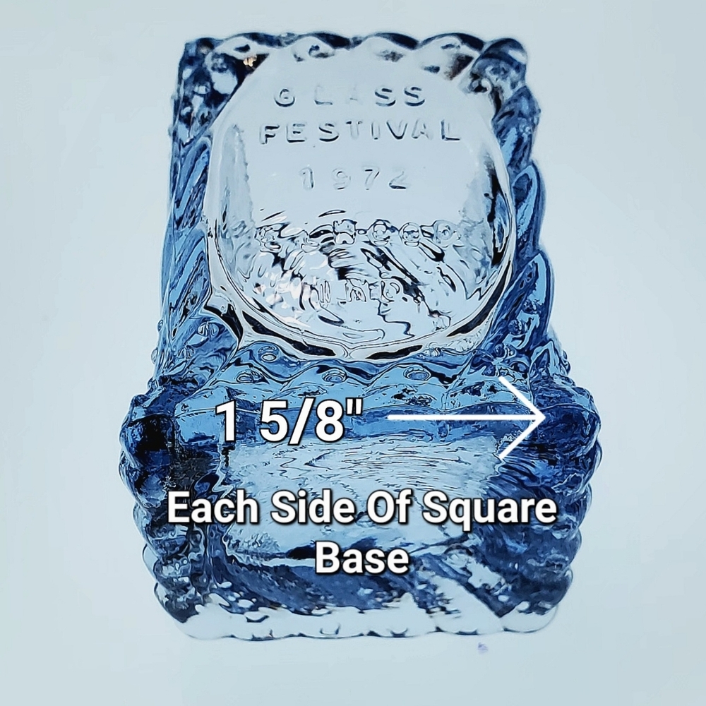 1972 St. Clair Glass Light Blue Art Glass Festival Souvenir Toothpick Holder - Picture 4 of 13
